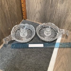 Glass candle holder- set of 2